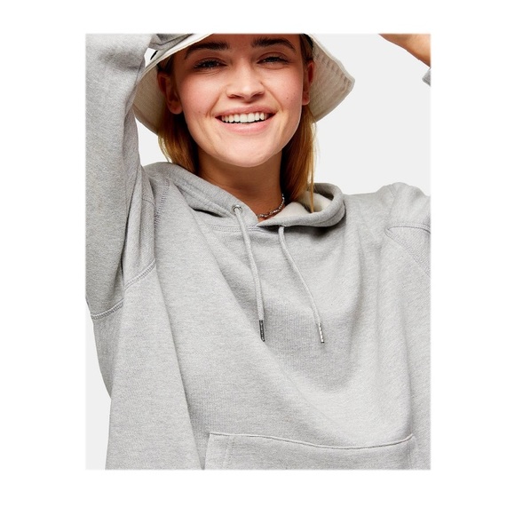 Topshop Grey Oversized Hoodie Sweater - Picture 3 of 3